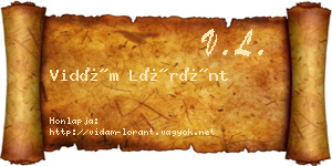 Vidám Lóránt névjegykártya