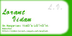 lorant vidam business card